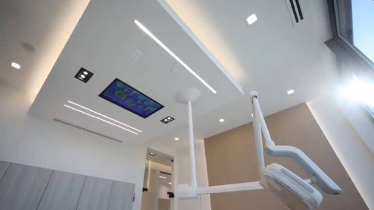 Tv On Ceiling Exam Room 